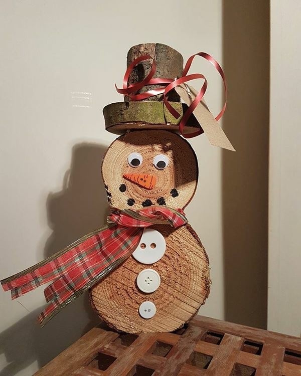 Wooden Snowman Decoration - The Natural Christmas Tree Co.